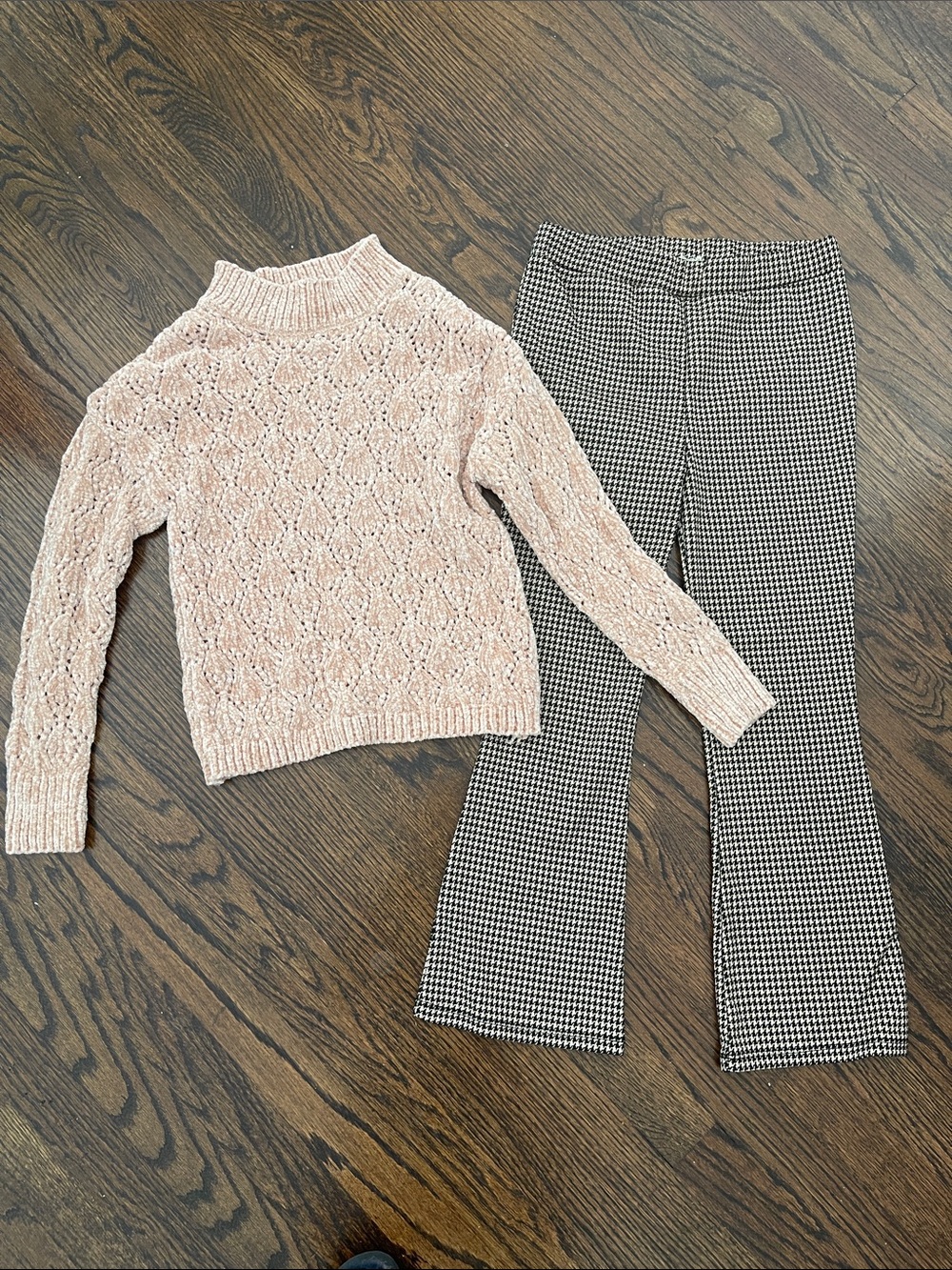 btween Blush Pink Chenille Knit Sweater set
